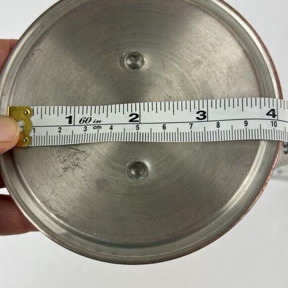 VTG Copper Saucepan Pot Replacement LID ONLY 4.375" Inch Brass Handle Patina - Picture 6 of 6